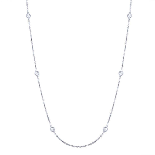0.28ct Round Brilliant Cut Diamonds by the Yard Necklace in 14k White Gold