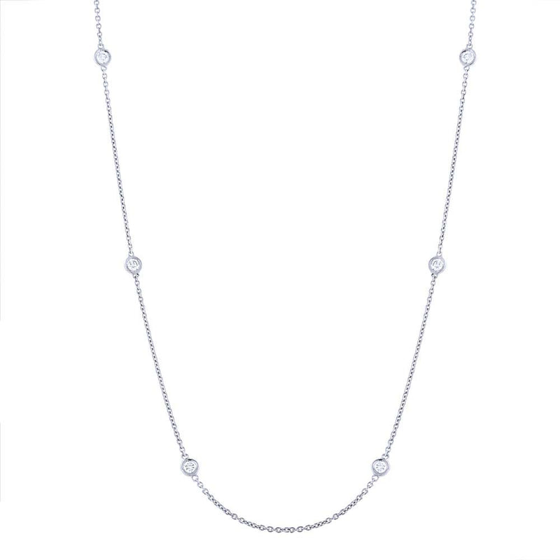 0.28ct Round Brilliant Cut Diamonds by the Yard Necklace in 14k White Gold