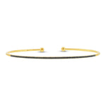 0.17ct Round Cut Black Diamond Flexible Bracelet in 14k Yellow Gold