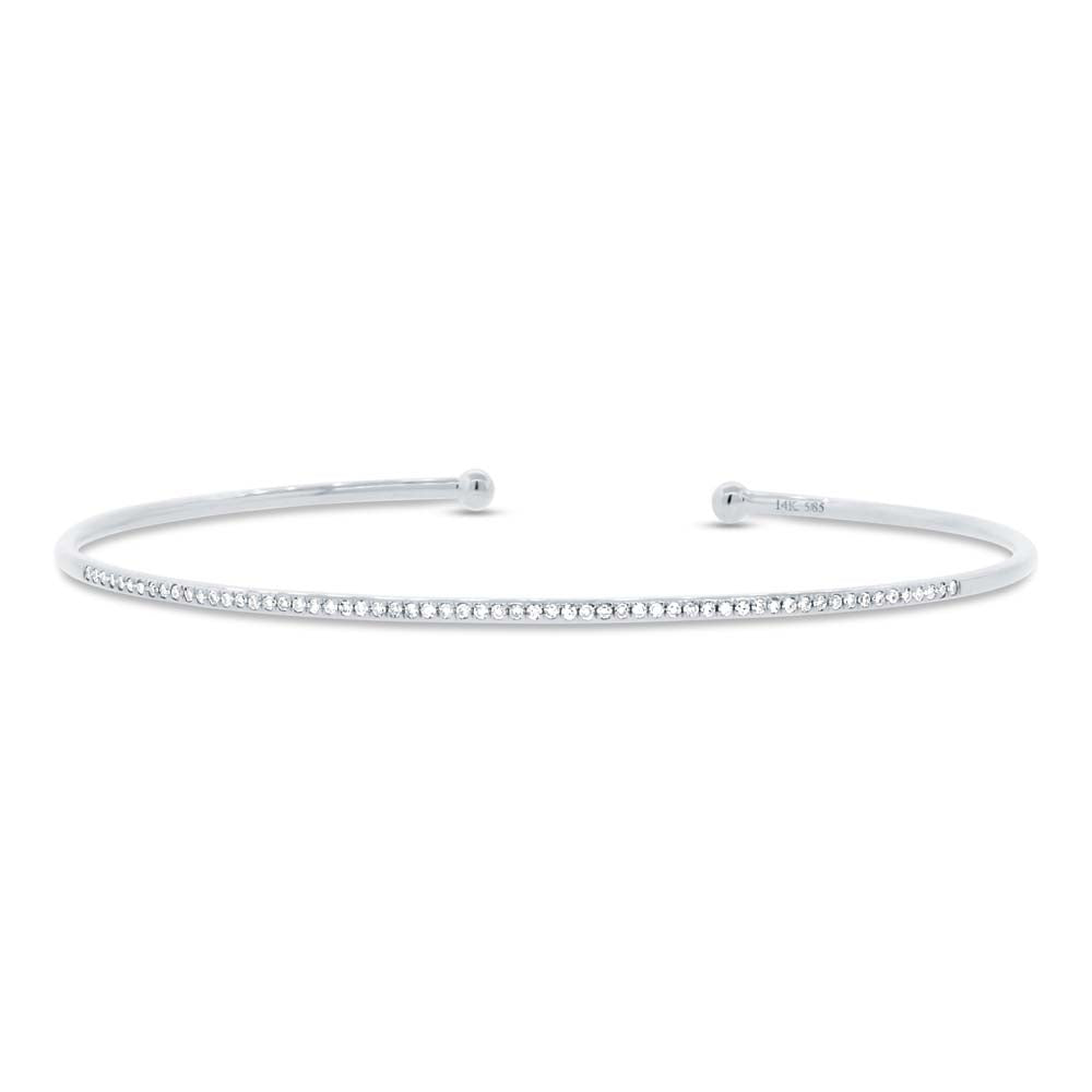 0.17ct Round Cut Diamond Flexible Bracelet in 14k White Gold