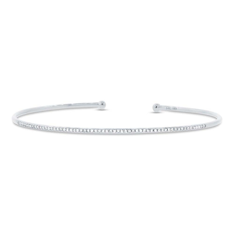 0.17ct Round Cut Diamond Flexible Bracelet in 14k White Gold