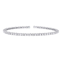3.39ct Round Brilliant Cut Diamond Flexible Bracelet in 14k White Gold