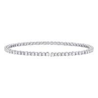 3.39ct Round Brilliant Cut Diamond Flexible Bracelet in 14k White Gold