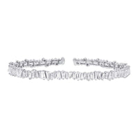 2.78ct Baguette Cut Diamond Flexible Bracelet in 14k White Gold