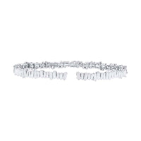 2.78ct Baguette Cut Diamond Flexible Bracelet in 14k White Gold