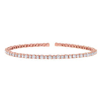3.39ct Round Brilliant Cut Diamond Flexible Bracelet in 14k Rose Gold