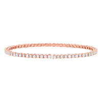3.39ct Round Brilliant Cut Diamond Flexible Bracelet in 14k Rose Gold