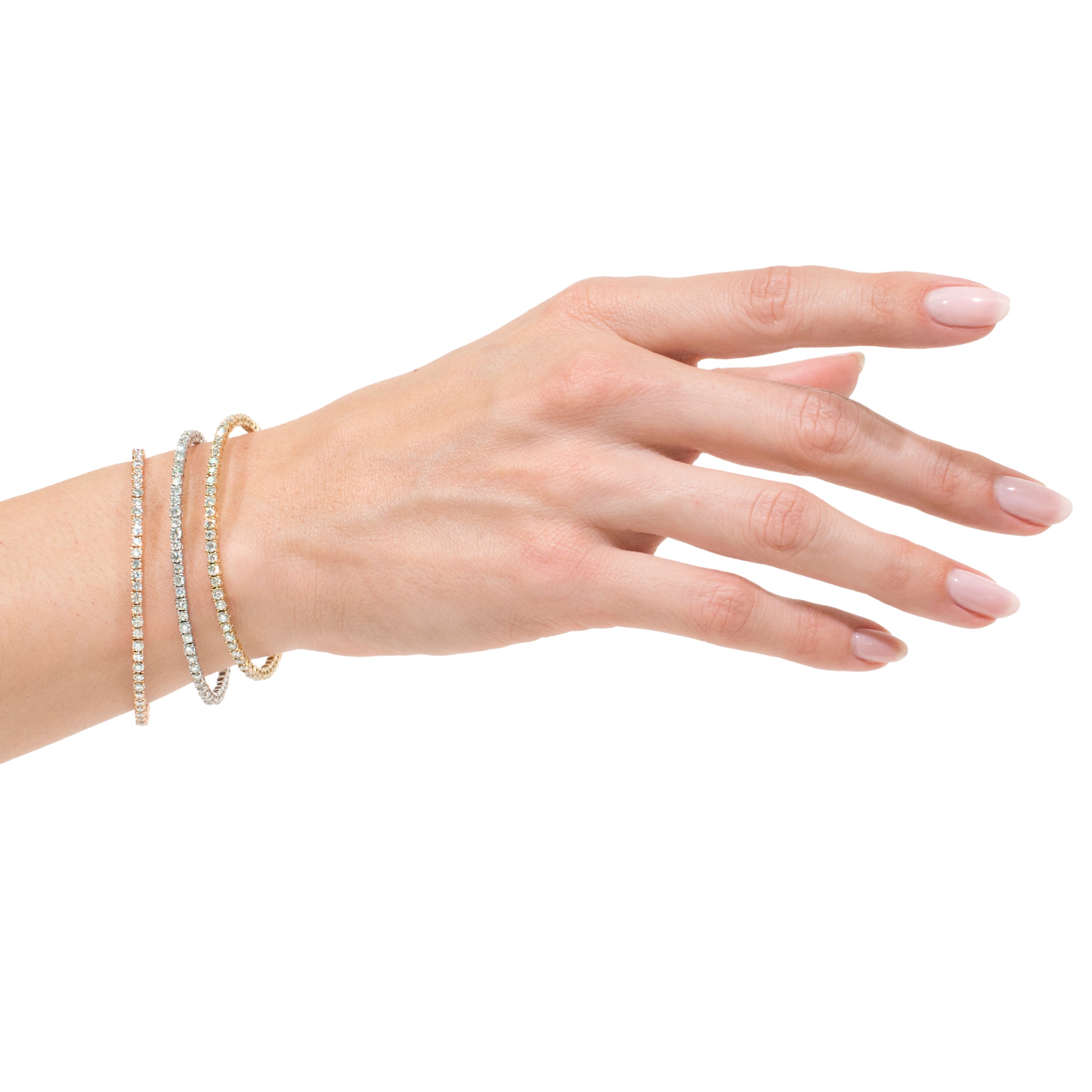 3.39ct Round Brilliant Cut Diamond Flexible Bracelet in 14k White Gold