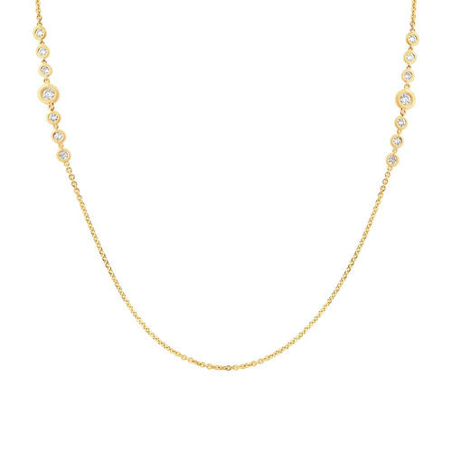0.76ct Round Brilliant Cut Diamond Necklace in 14k Yellow Gold in 18'
