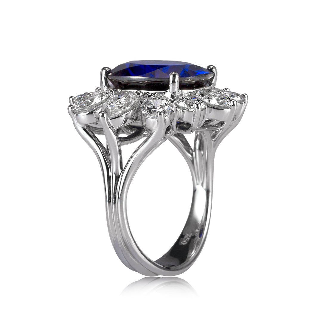 14.36ct Cushion Cut Sapphire and Diamond Ring