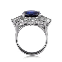 14.36ct Cushion Cut Sapphire and Diamond Ring