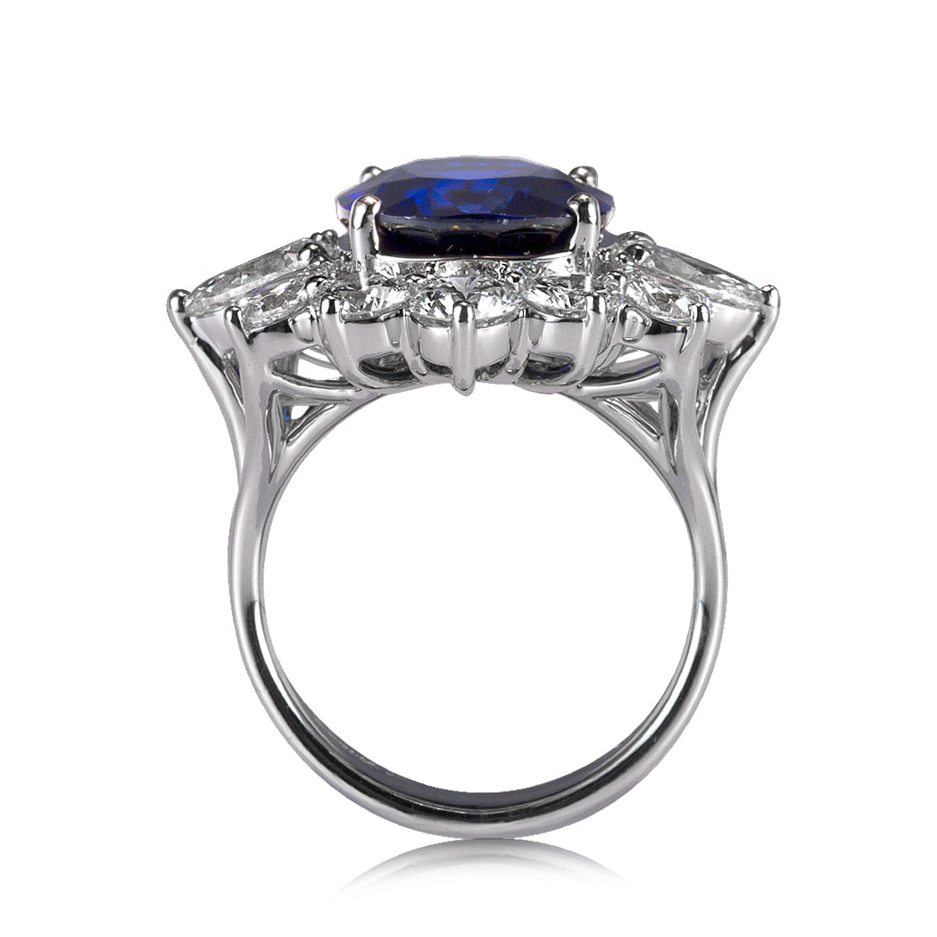 14.36ct Cushion Cut Sapphire and Diamond Ring
