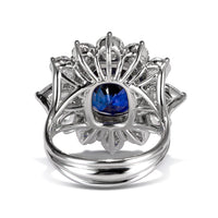 14.36ct Cushion Cut Sapphire and Diamond Ring