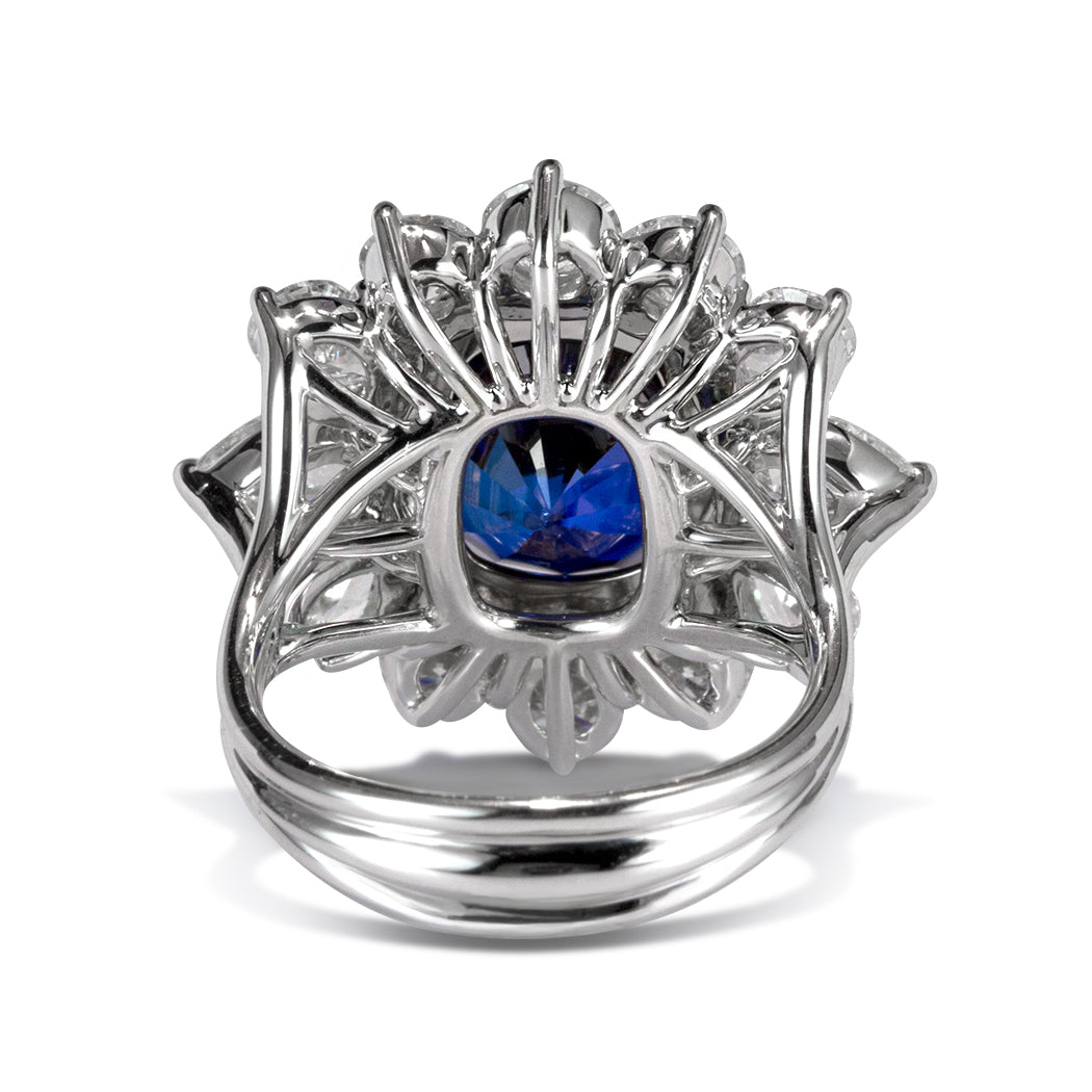 14.36ct Cushion Cut Sapphire and Diamond Ring