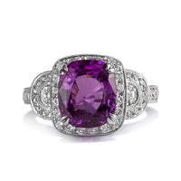 5.51ct Pink-Purple Sapphire and Diamond Ring