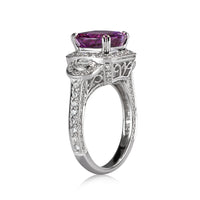 5.51ct Pink-Purple Sapphire and Diamond Ring