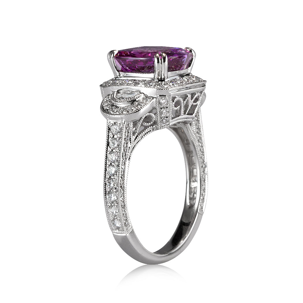 5.51ct Pink-Purple Sapphire and Diamond Ring