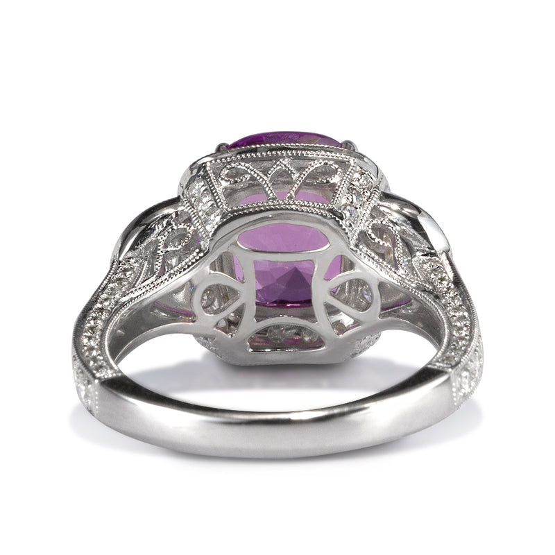 5.51ct Pink-Purple Sapphire and Diamond Ring