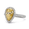 2.47ct Fancy Yellow Pear Shaped Diamond Engagement Ring