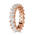 3.65ct Pear Shaped Diamond Eternity Band in 18k Rose Gold