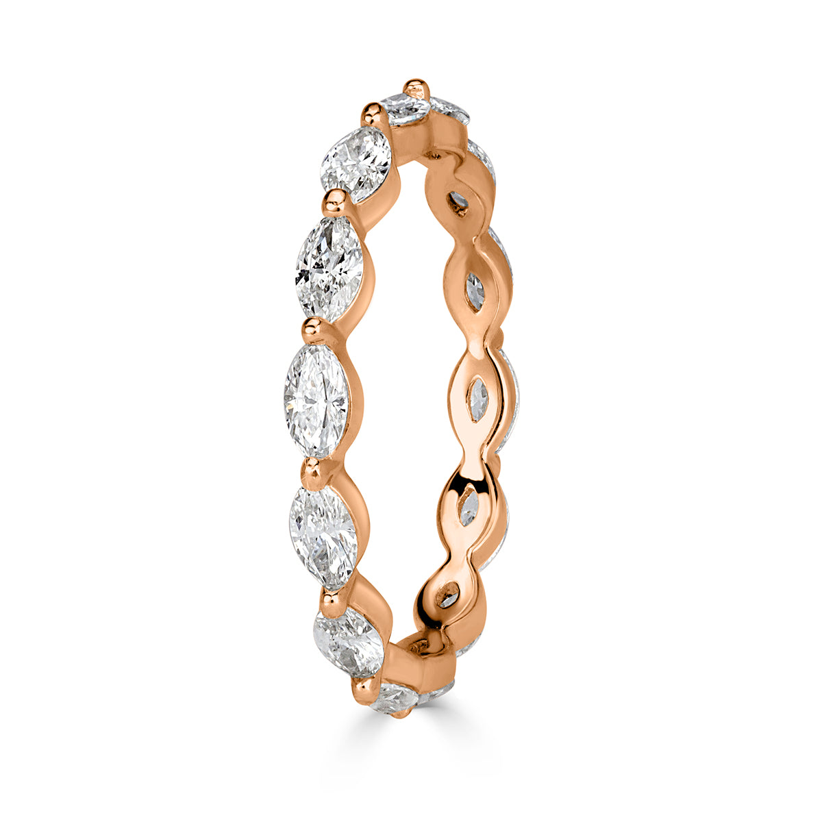 1.00ct Marquise Cut Diamond Eternity Band in 18k Rose Gold