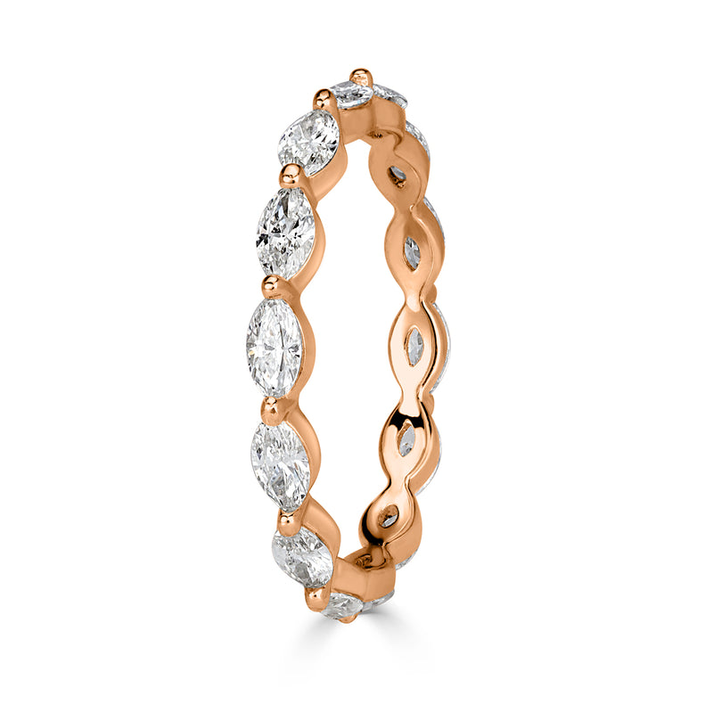 1.00ct Marquise Cut Diamond Eternity Band in 18k Rose Gold