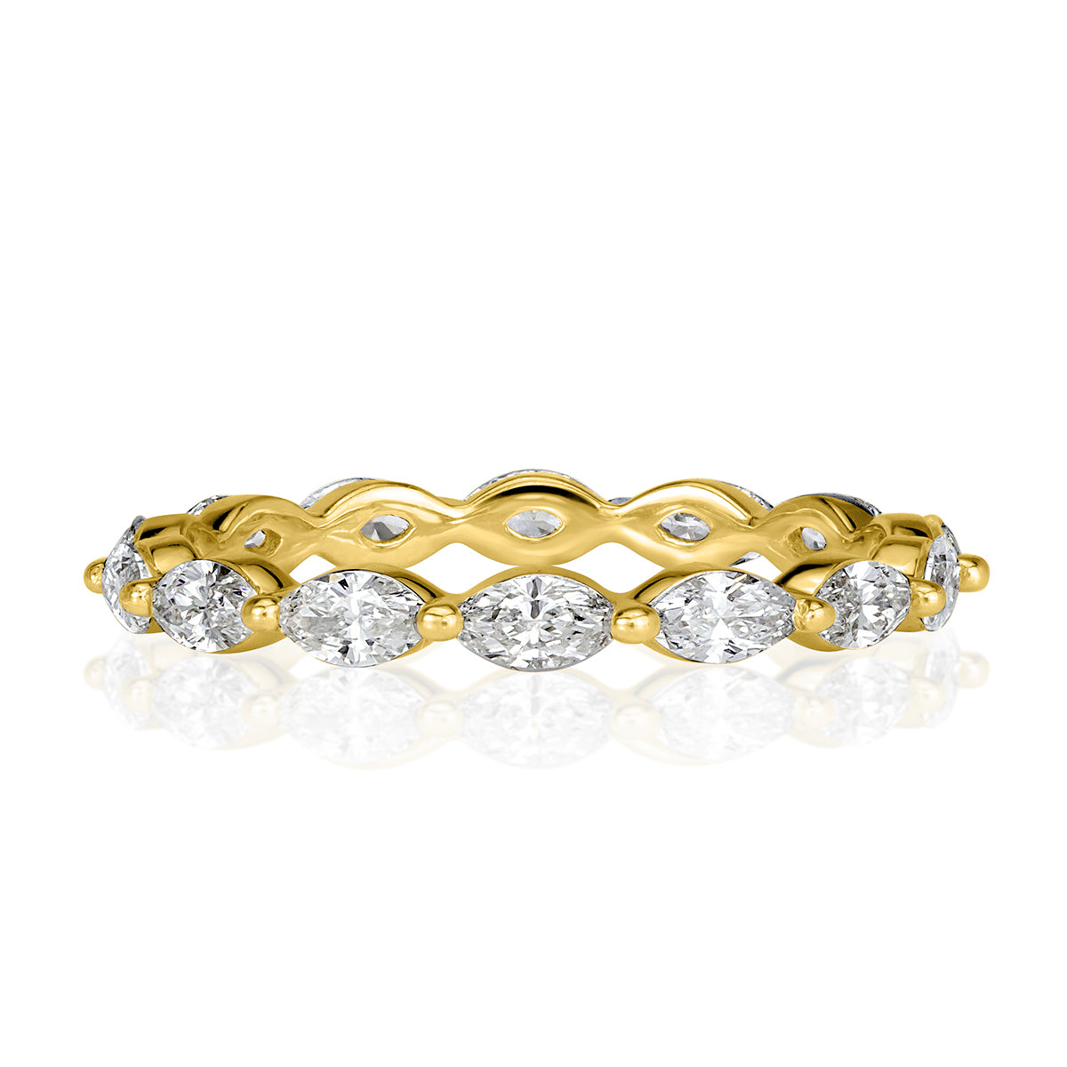 1.00ct Marquise Cut Diamond Eternity Band in 18k Yellow Gold