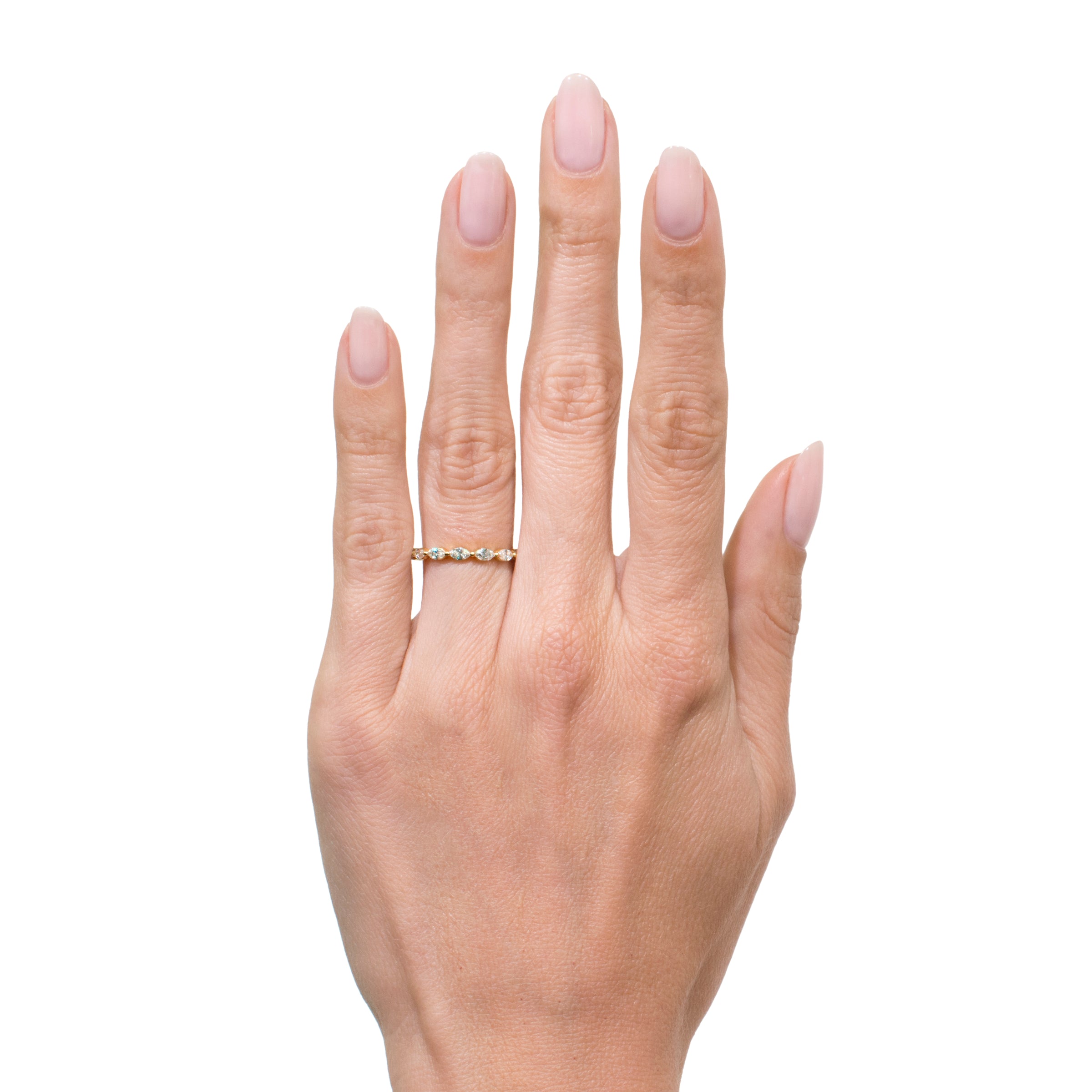 1.00ct Marquise Cut Diamond Eternity Band in 18k Yellow Gold