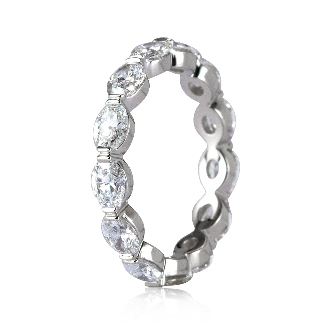 2.60ct Oval Cut Diamond Eternity Band in Platinum