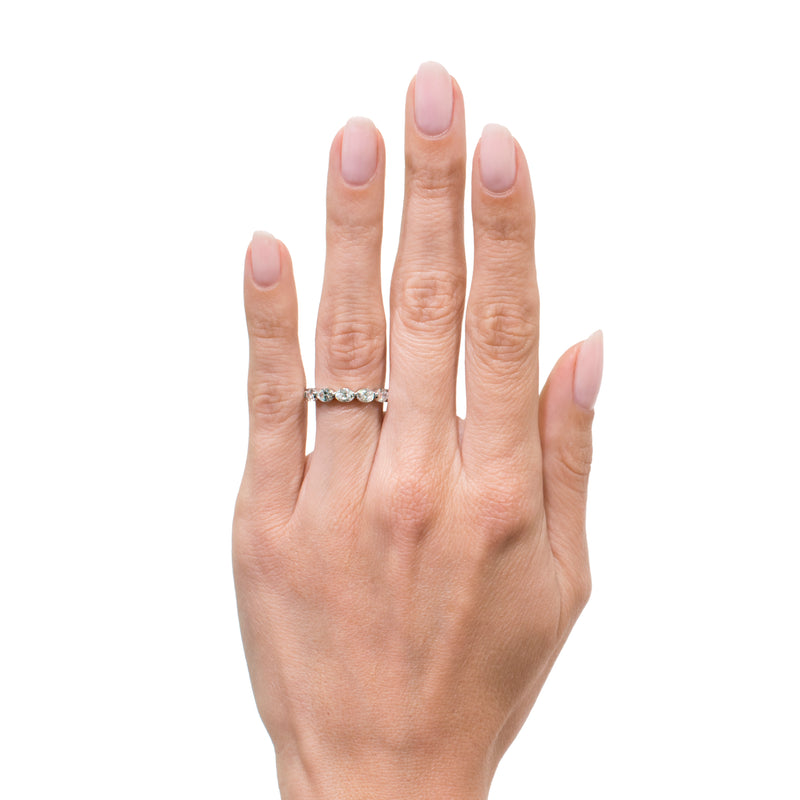 2.60ct Oval Cut Diamond Eternity Band in 18k Yellow Gold