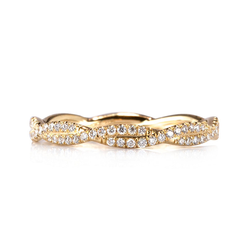 0.35ct Round Brilliant Cut Diamond Twist Eternity Band in 18k Yellow Gold