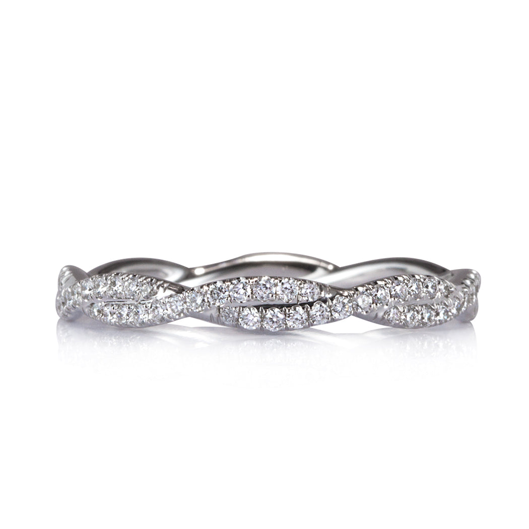0.35ct Round Brilliant Cut Diamond Twist Eternity Band in 18k White Gold