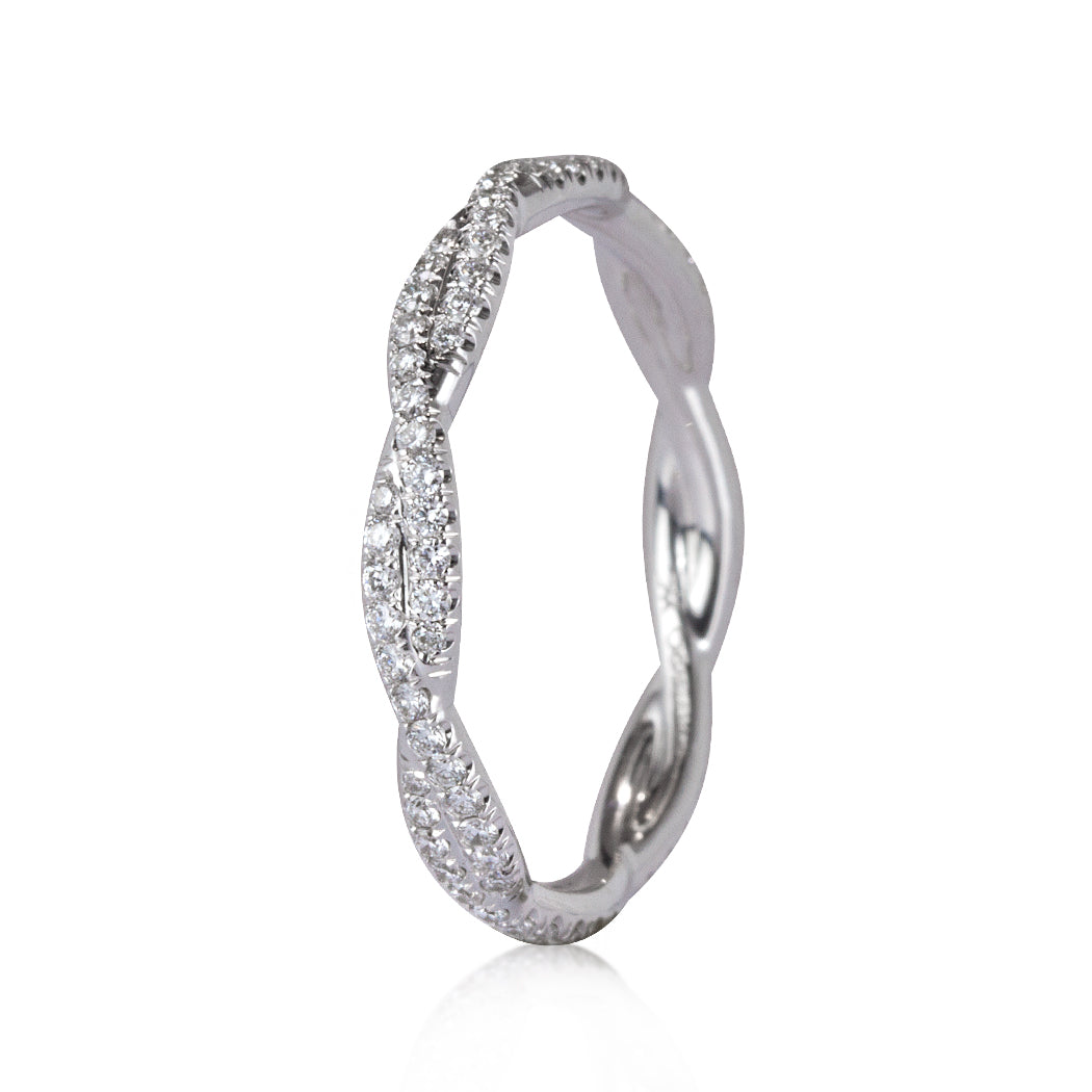 0.35ct Round Brilliant Cut Diamond Twist Eternity Band in 18k White Gold