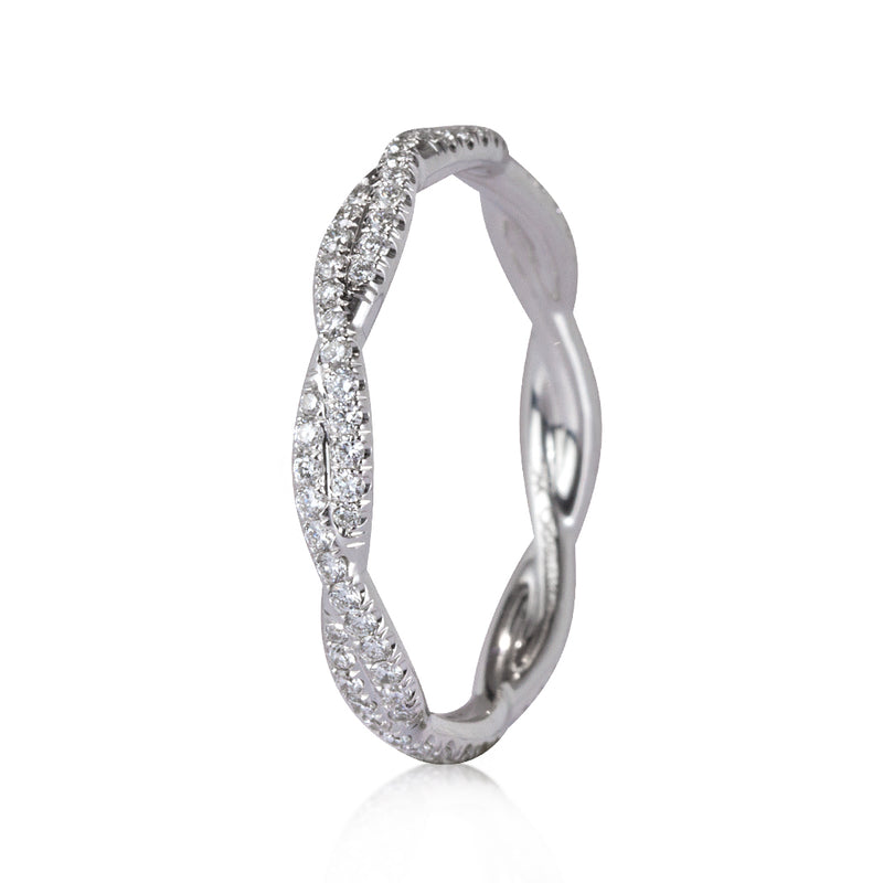 0.35ct Round Brilliant Cut Diamond Twist Eternity Band in 18k White Gold