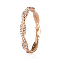 0.35ct Round Brilliant Cut Diamond Twist Eternity Band in 18k Rose Gold