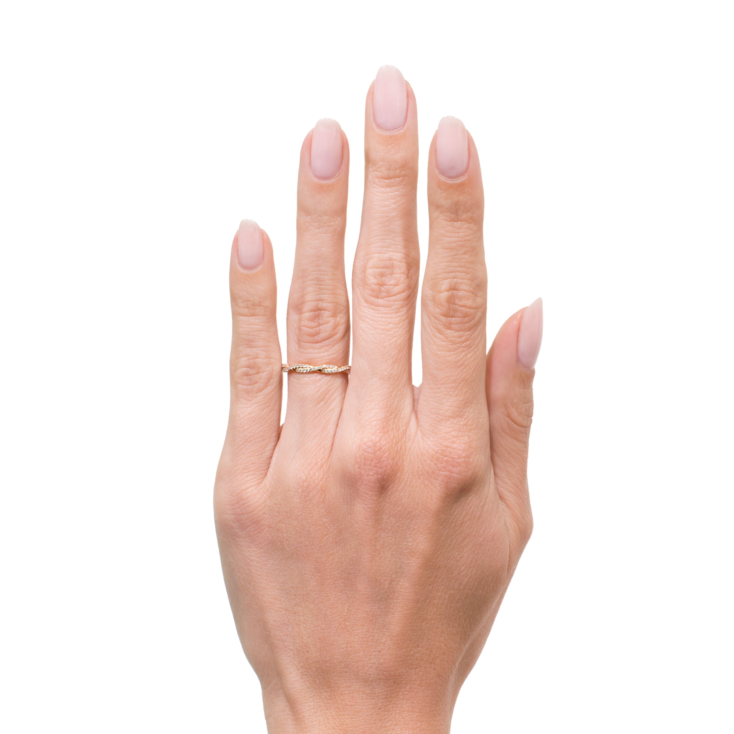 0.35ct Round Brilliant Cut Diamond Twist Eternity Band in 18k Yellow Gold