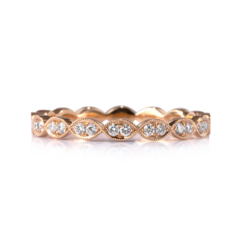 0.35ct Round Brilliant Cut Diamond Eternity Band in 18k Rose Gold