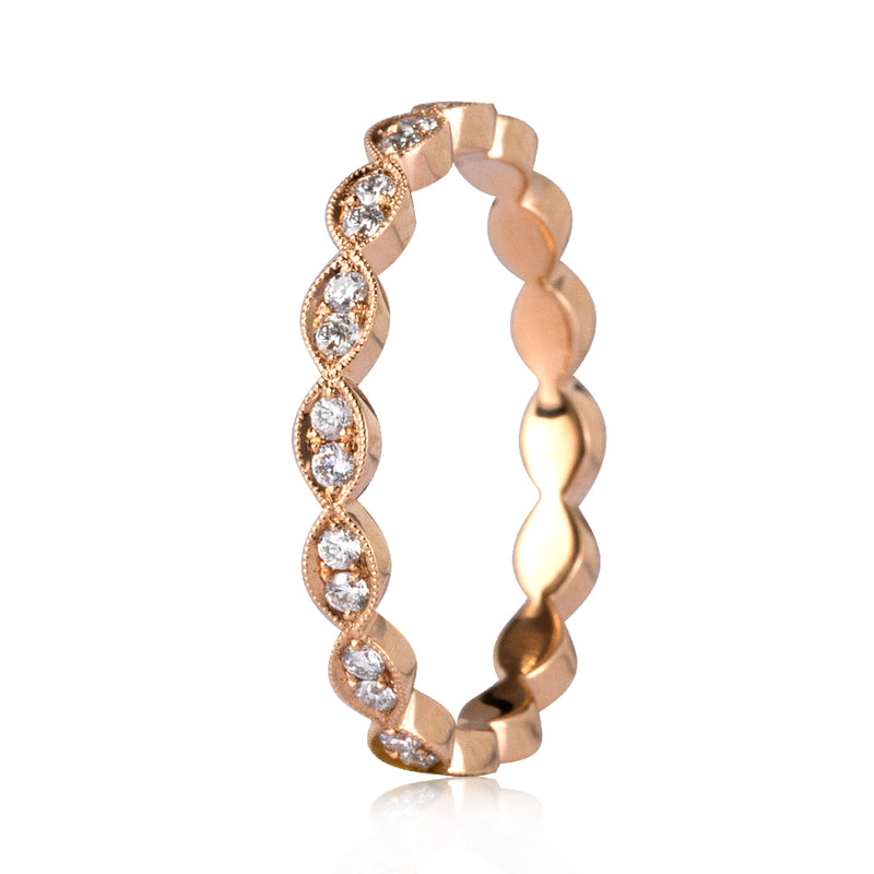 0.35ct Round Brilliant Cut Diamond Eternity Band in 18k Rose Gold