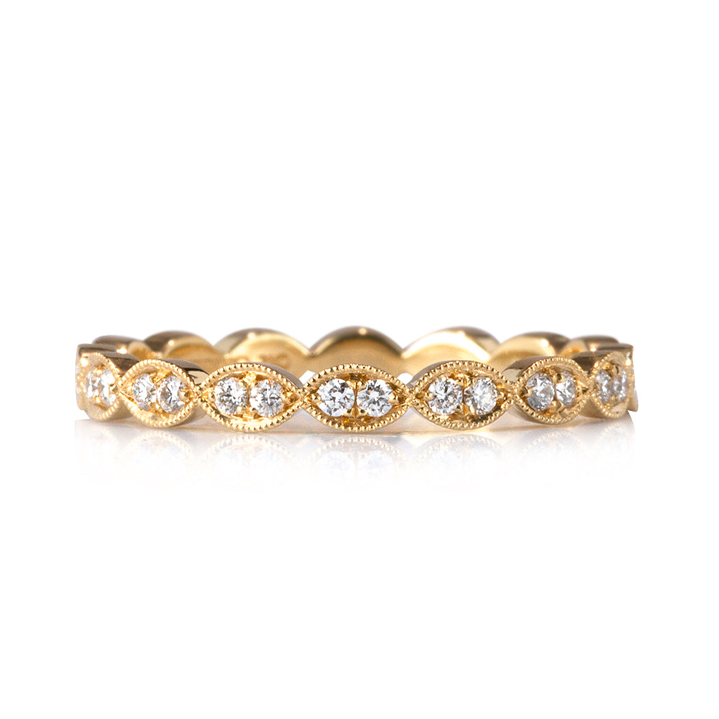 0.35ct Round Cut Diamond Eternity Band in 18k Yellow Gold