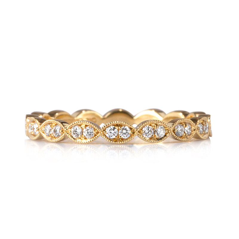 0.35ct Round Cut Diamond Eternity Band in 18k Yellow Gold