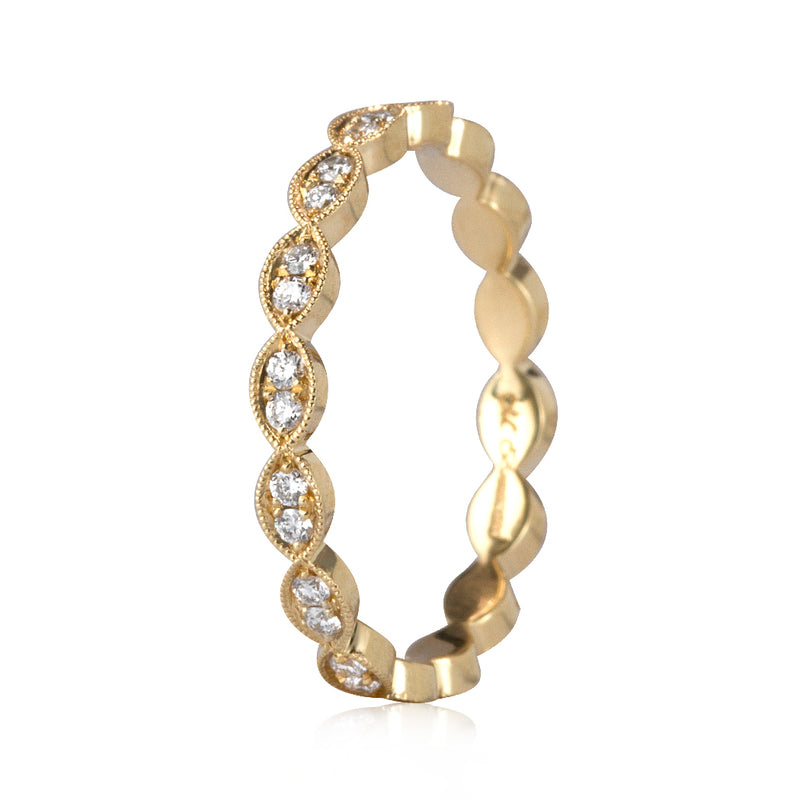 0.35ct Round Cut Diamond Eternity Band in 18k Yellow Gold