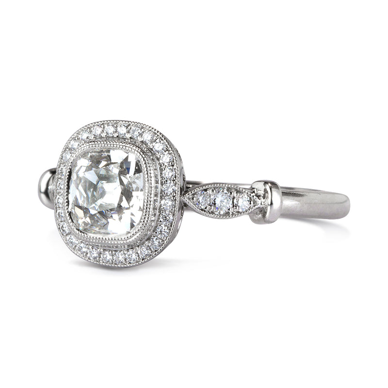 1.21ct Old Mine Cut Diamond Engagement Ring