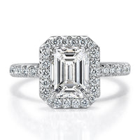 2.95ct Emerald Cut Diamond Engagement Ring in Platinum