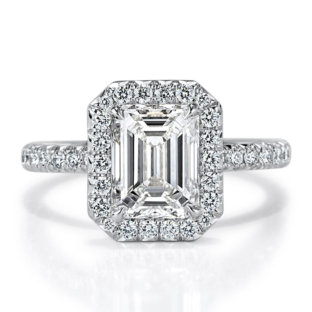 2.95ct Emerald Cut Diamond Engagement Ring in Platinum