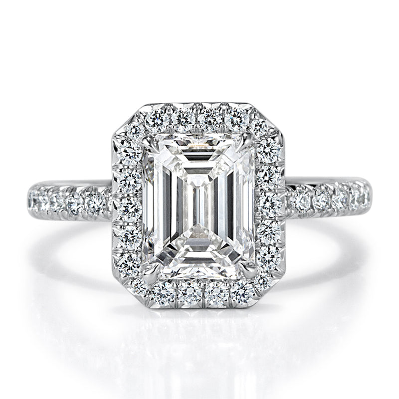 2.95ct Emerald Cut Diamond Engagement Ring in Platinum