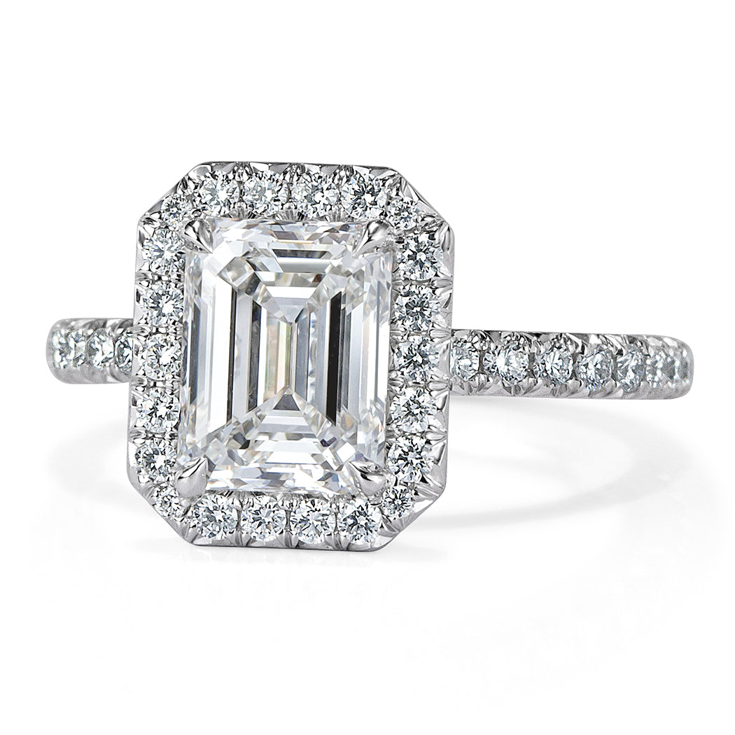 2.95ct Emerald Cut Diamond Engagement Ring in Platinum