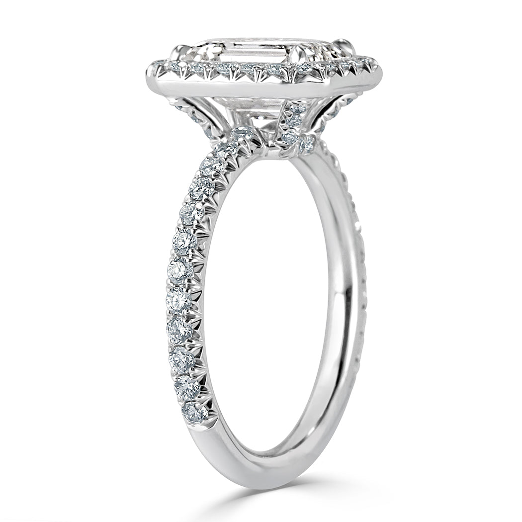 2.95ct Emerald Cut Diamond Engagement Ring in Platinum