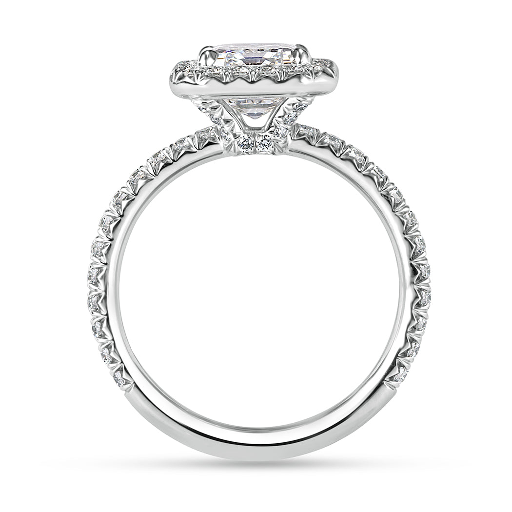 2.95ct Emerald Cut Diamond Engagement Ring in Platinum
