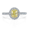 1.30ct Fancy Yellow Oval Cut Diamond Engagement Ring