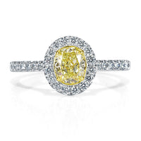 1.30ct Fancy Yellow Oval Cut Diamond Engagement Ring